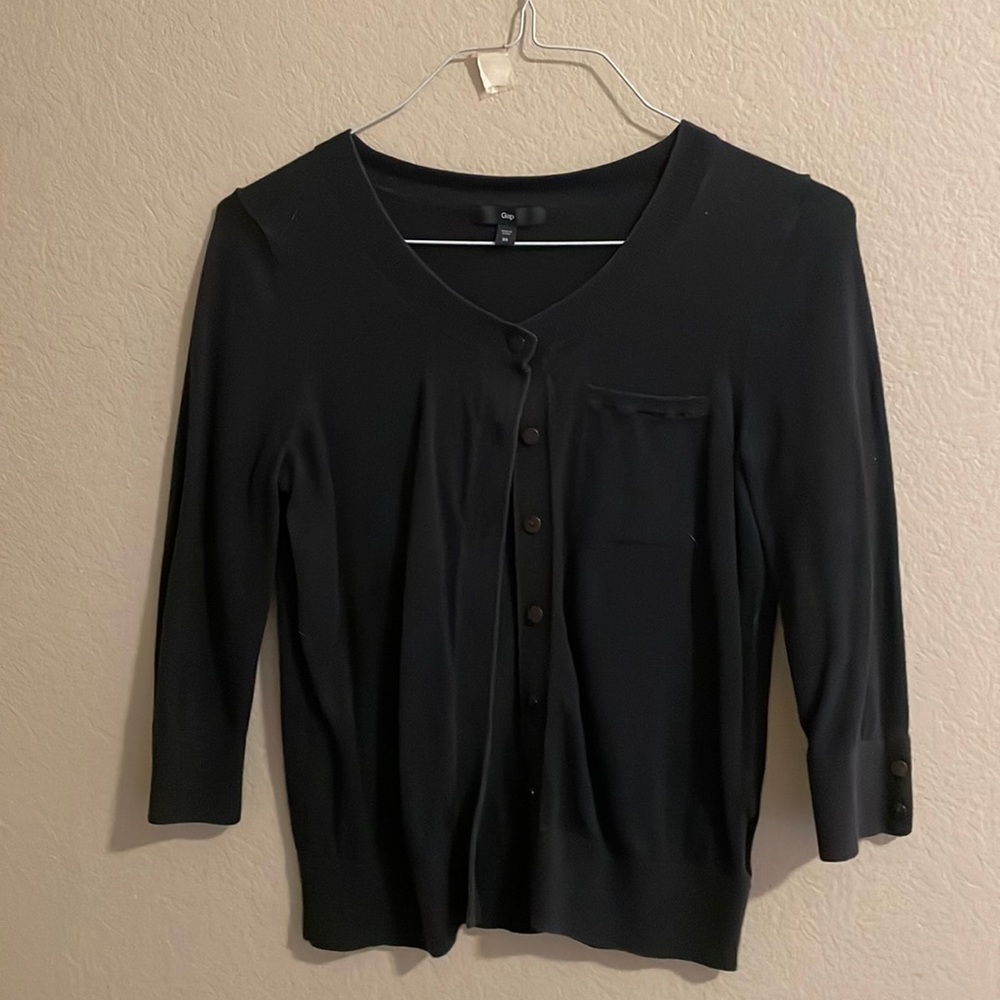 XS Navy Blue Gap 3/4 sleeve button-up sweater